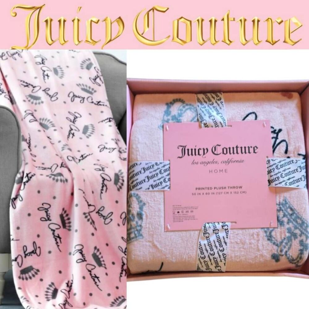 Juicy Couture Crown Script 50x70 Plush Throw